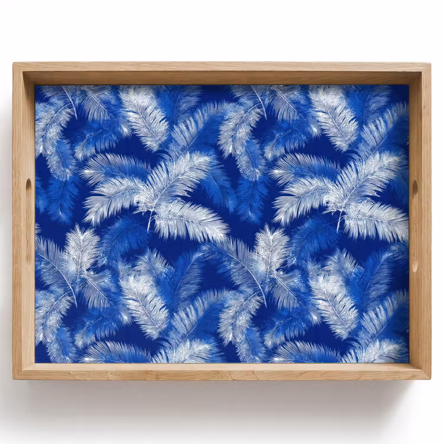 Palmblad - Patroon - Blauw Dienblad Rechthoek middel 911 -z3d_shopping