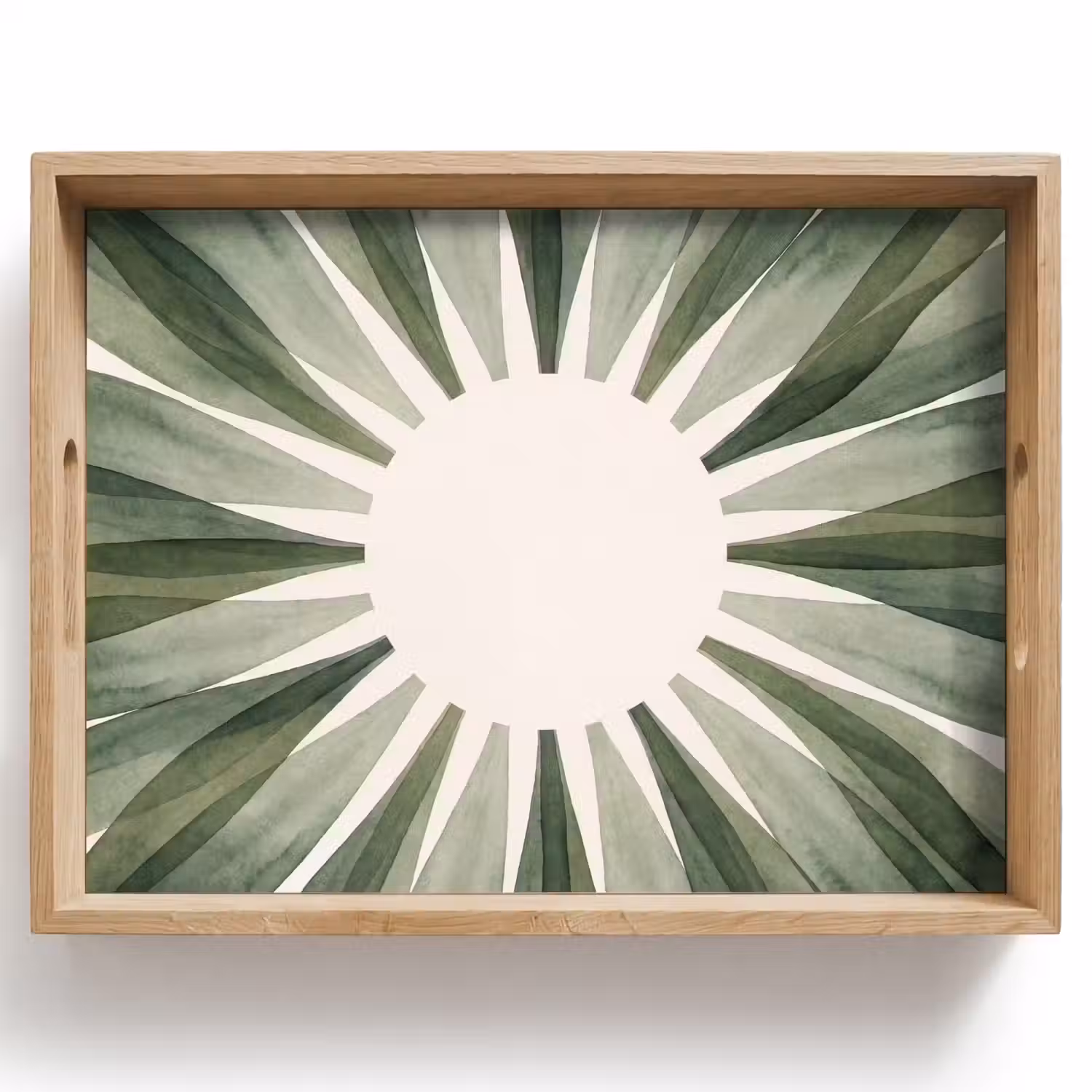 Planten - Abstract - Waterverf - Groen - Natuur Dienblad Rechthoek middel -z3d_shopping