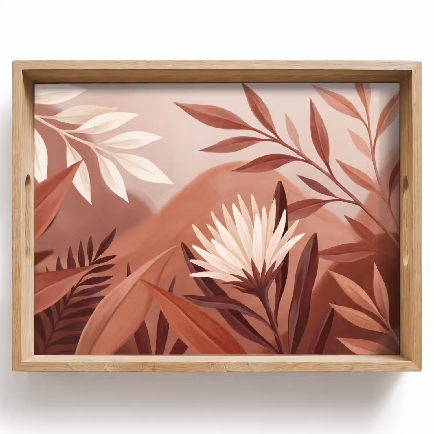 Planten - Bladeren - Botanisch - Modern - Bruin Dienblad Rechthoek middel -z3d_shopping