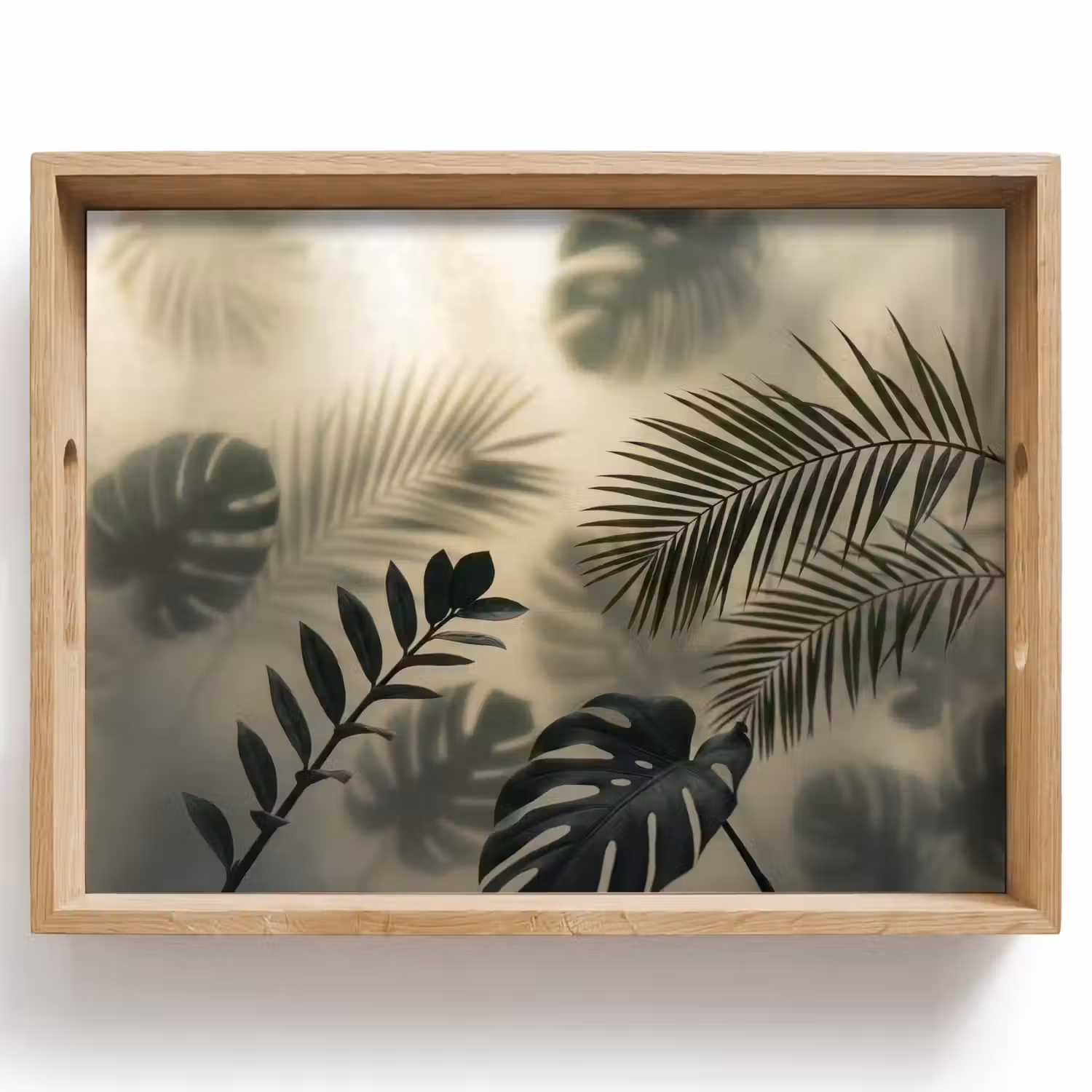 Planten - Bladeren - Schaduwen - Groen - Modern Dienblad Rechthoek middel -z3d_shopping