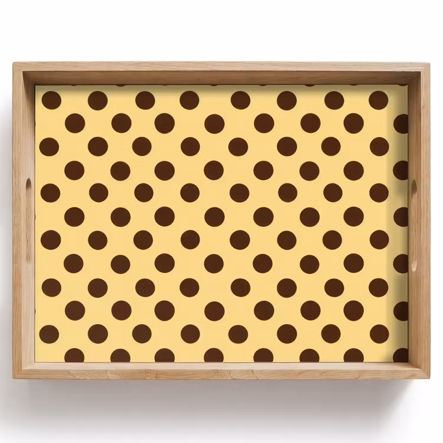 Polka Dot - Stippen - Retro - Geel - Bruin Dienblad Rechthoek middel 911 -z3d_shopping
