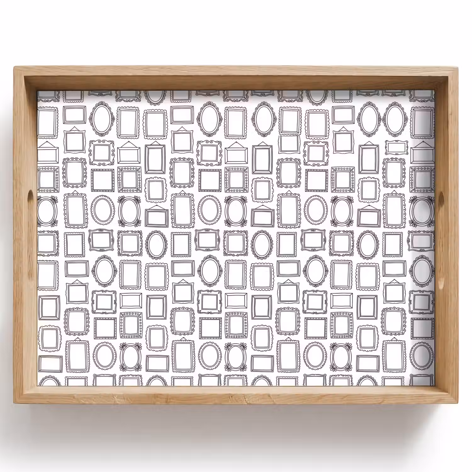 Lijsten - Patroon - Decoratie - Schets - Zwart-wit Dienblad Rechthoek middel -z3d_shopping