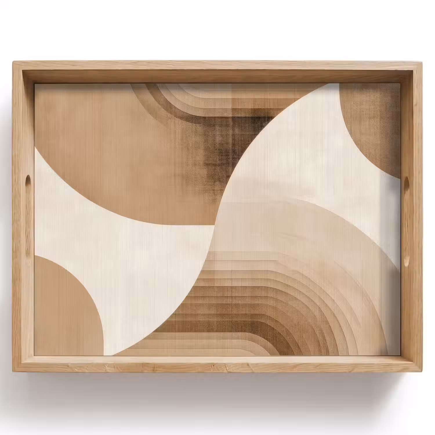 Retro - Geometrische lagen - Aardetinten Dienblad Rechthoek middel -z3d_shopping
