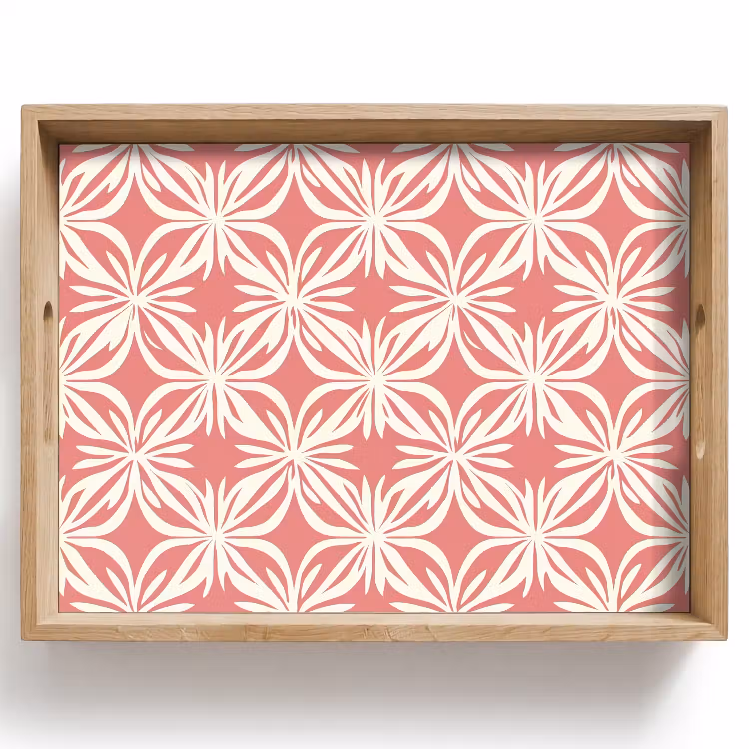 Roze - Bloemenmotief - Wit - Modern Dienblad Rechthoek middel 911 -z3d_shopping