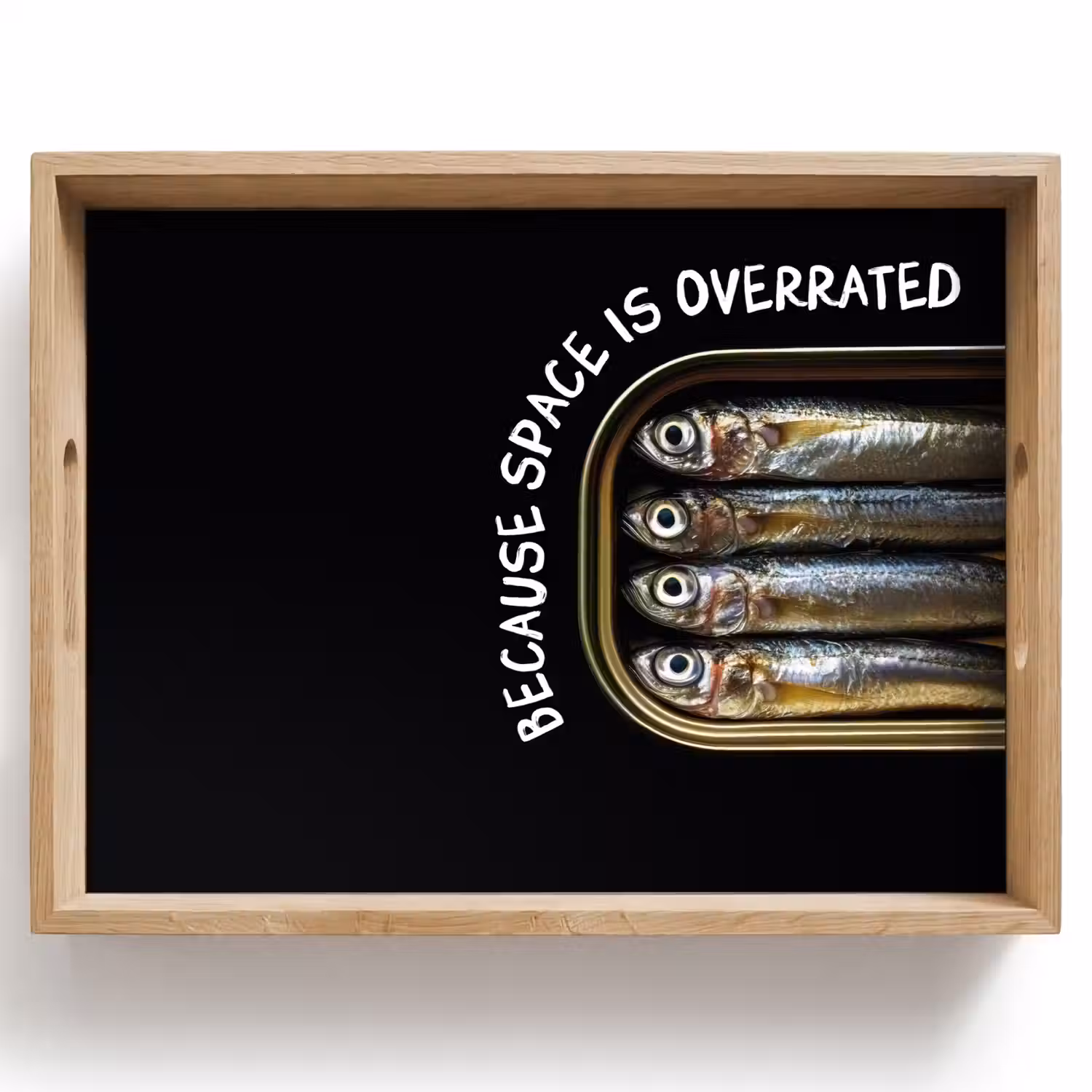 Sardines - Tekst - Vis - Blik Dienblad Rechthoek middel -z3d_shopping