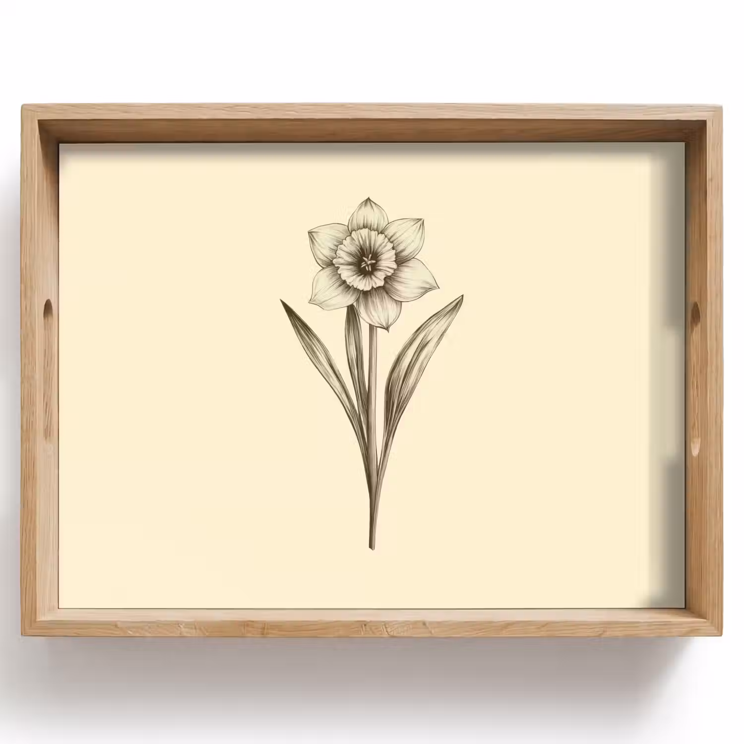 Zwart - Narcis - Illustratie Dienblad Rechthoek middel -z3d_shopping