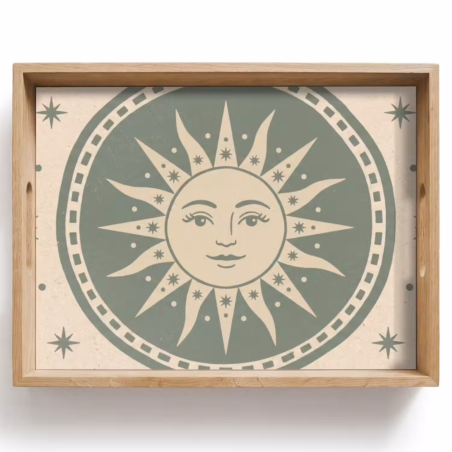 Zon - Sterren - Astrologie - Vintage - Groen Dienblad Rechthoek middel -z3d_shopping