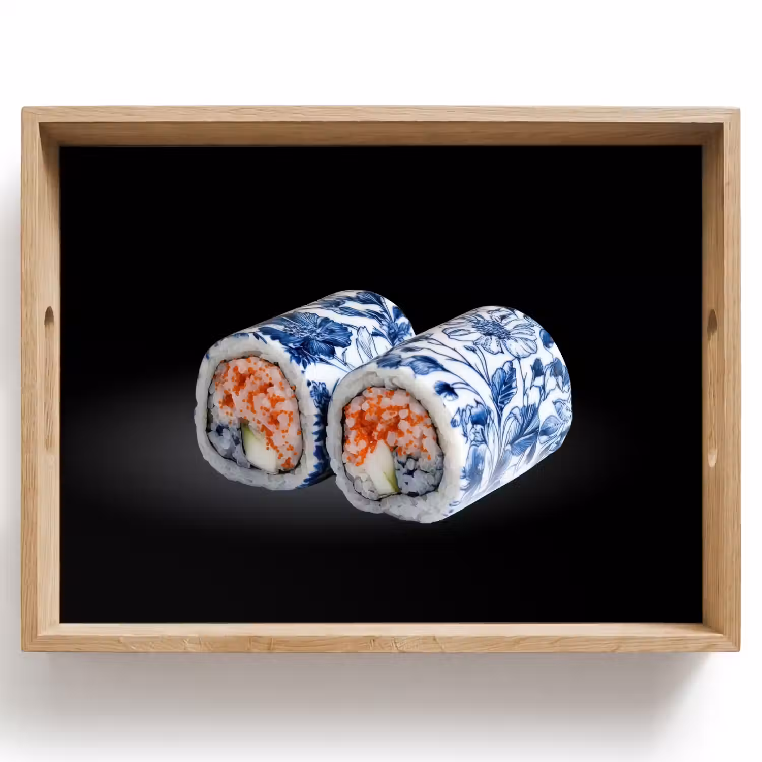 Sushi - Delfts blauw - Rijst - Vis - Elegant Dienblad Rechthoek middel -z3d_shopping