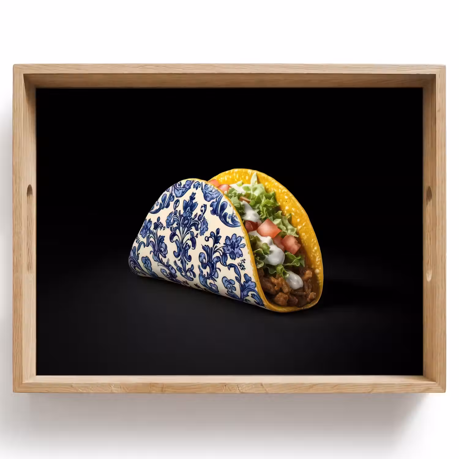 Taco - Vlees - Salade - Delftsblauw - Motief Dienblad Rechthoek middel -z3d_shopping