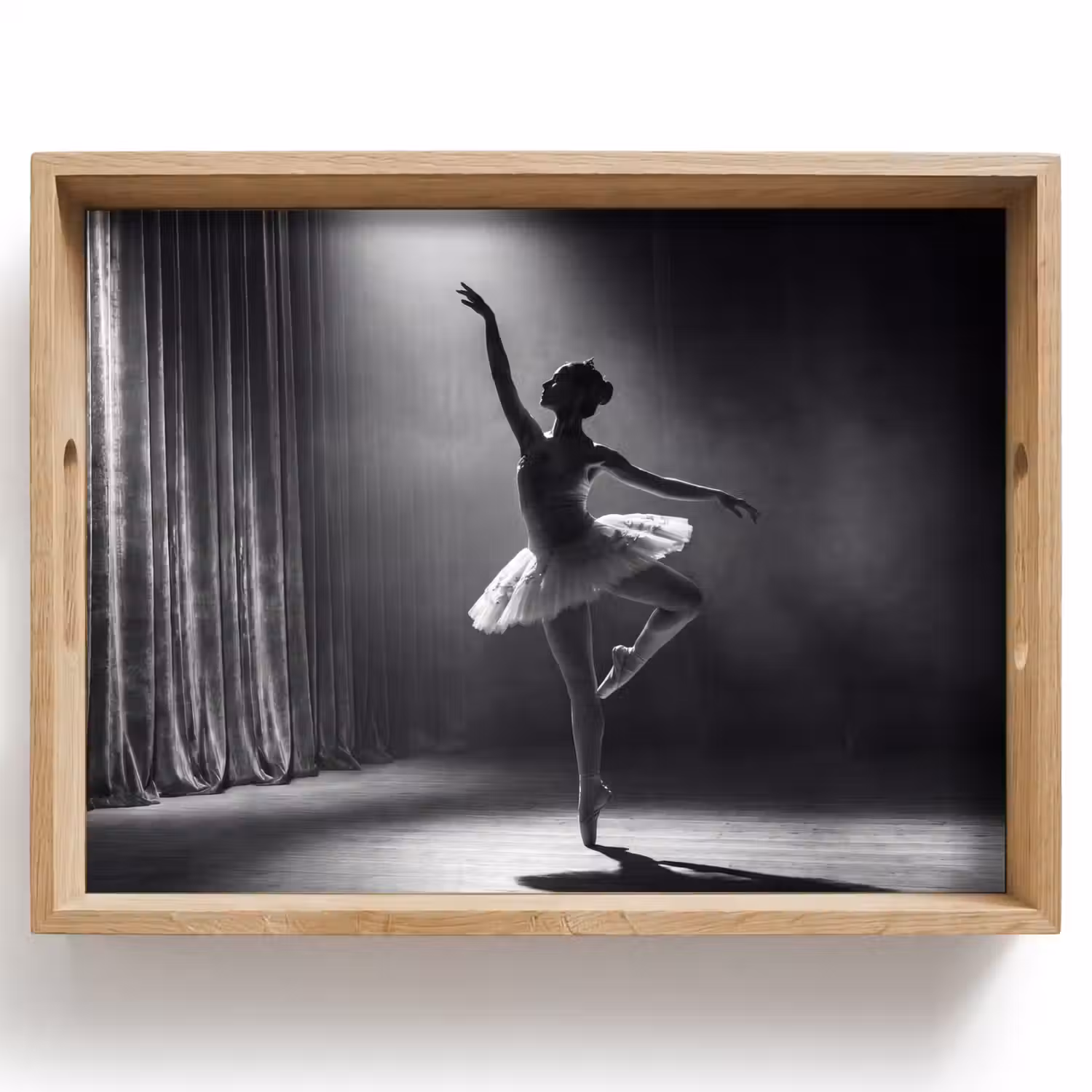 Danser - Podium - Zwart-wit - Kunst - Klassiek Dienblad Rechthoek middel -z3d_shopping