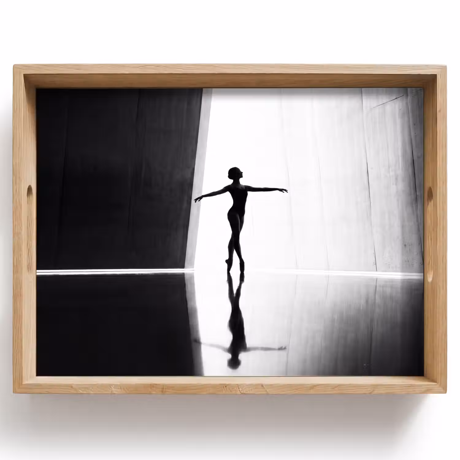 Danser - Silhouette - Kunst - Modern - Zwart-wit Dienblad Rechthoek middel -z3d_shopping