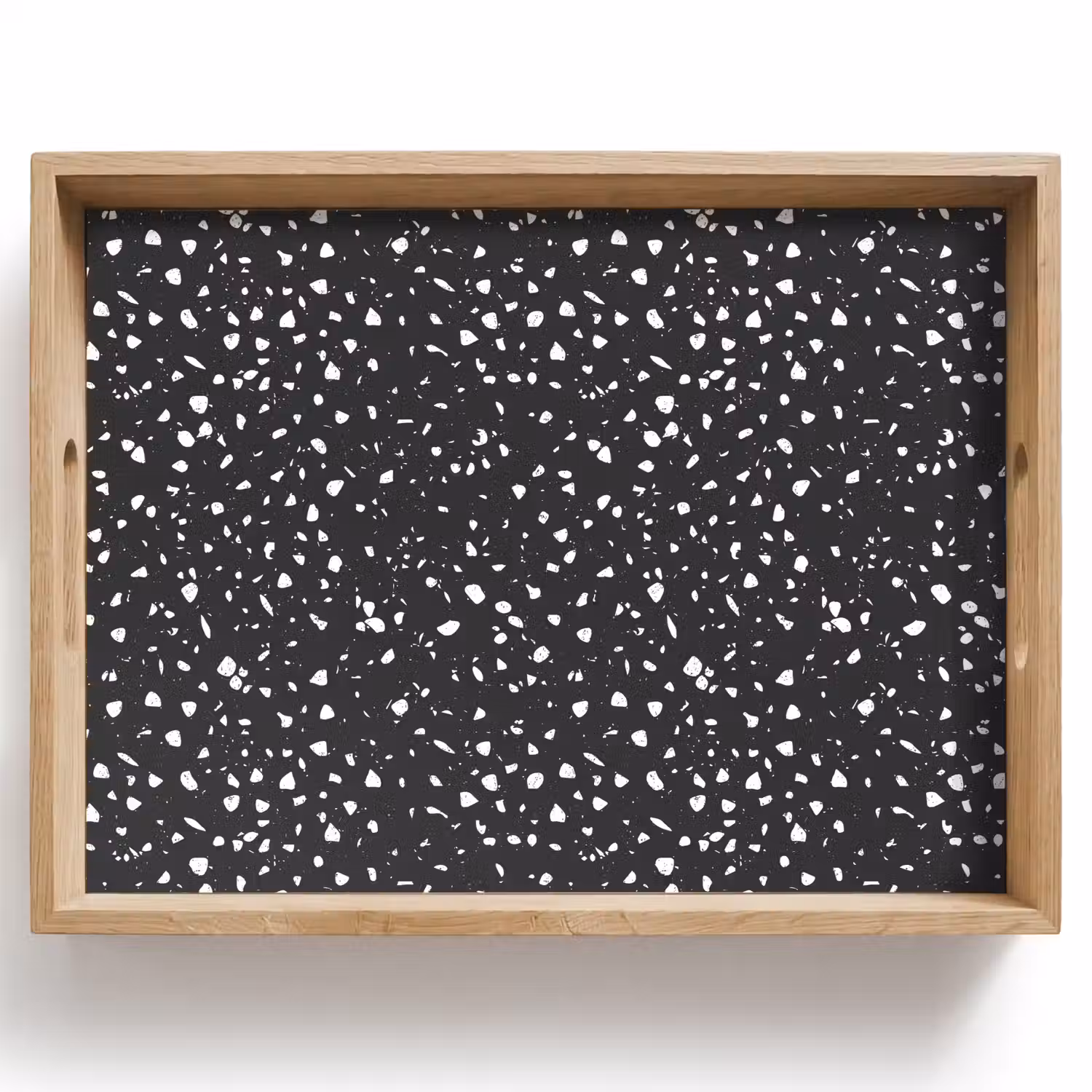 Terrazzo - Patroon - Zwart - Wit Dienblad Rechthoek middel 911 -z3d_shopping