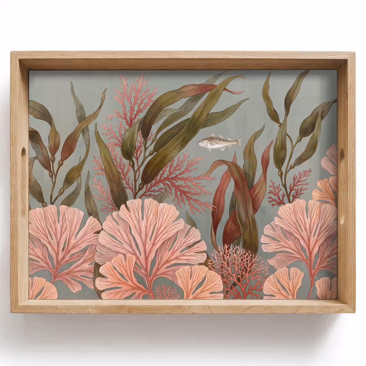 Onderwater - Planten - Vis - Vintage - Groen Dienblad Rechthoek middel -z3d_shopping
