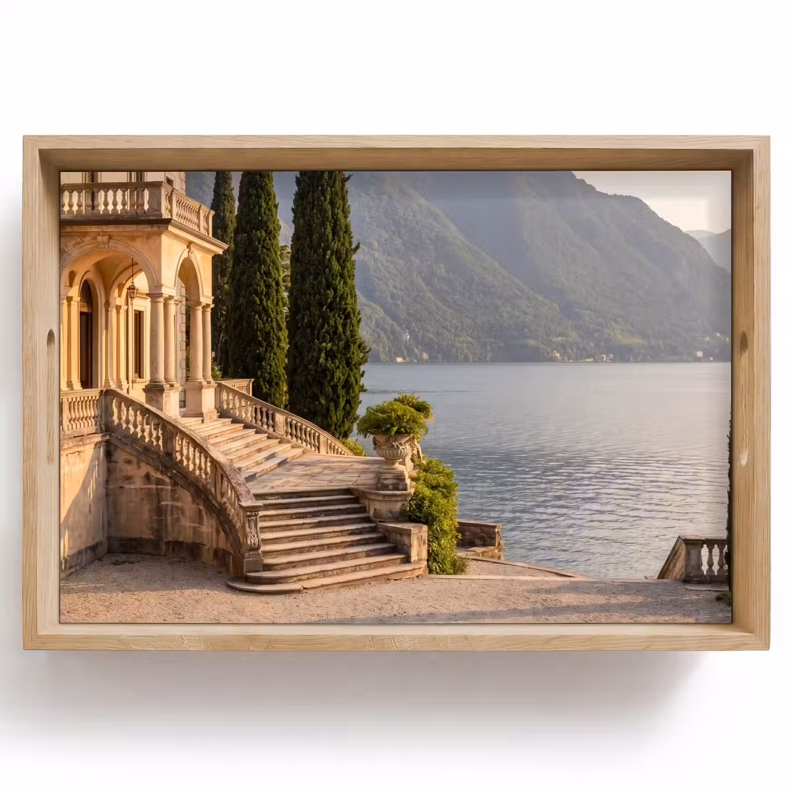 Tablett - Villa – Wasser – Treppen - Villa - water -trappen Dienblad Rechthoek middel