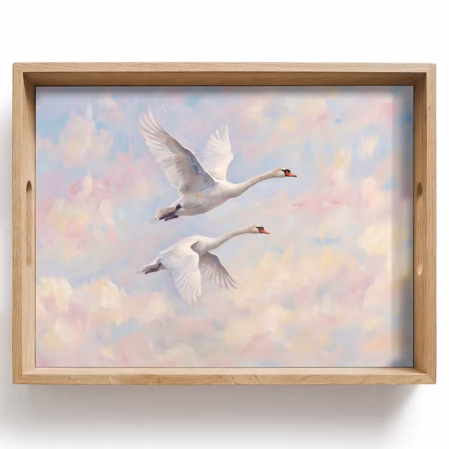Vogel - Vliegend - Lucht - Modern - Pastel Dienblad Rechthoek middel -z3d_shopping