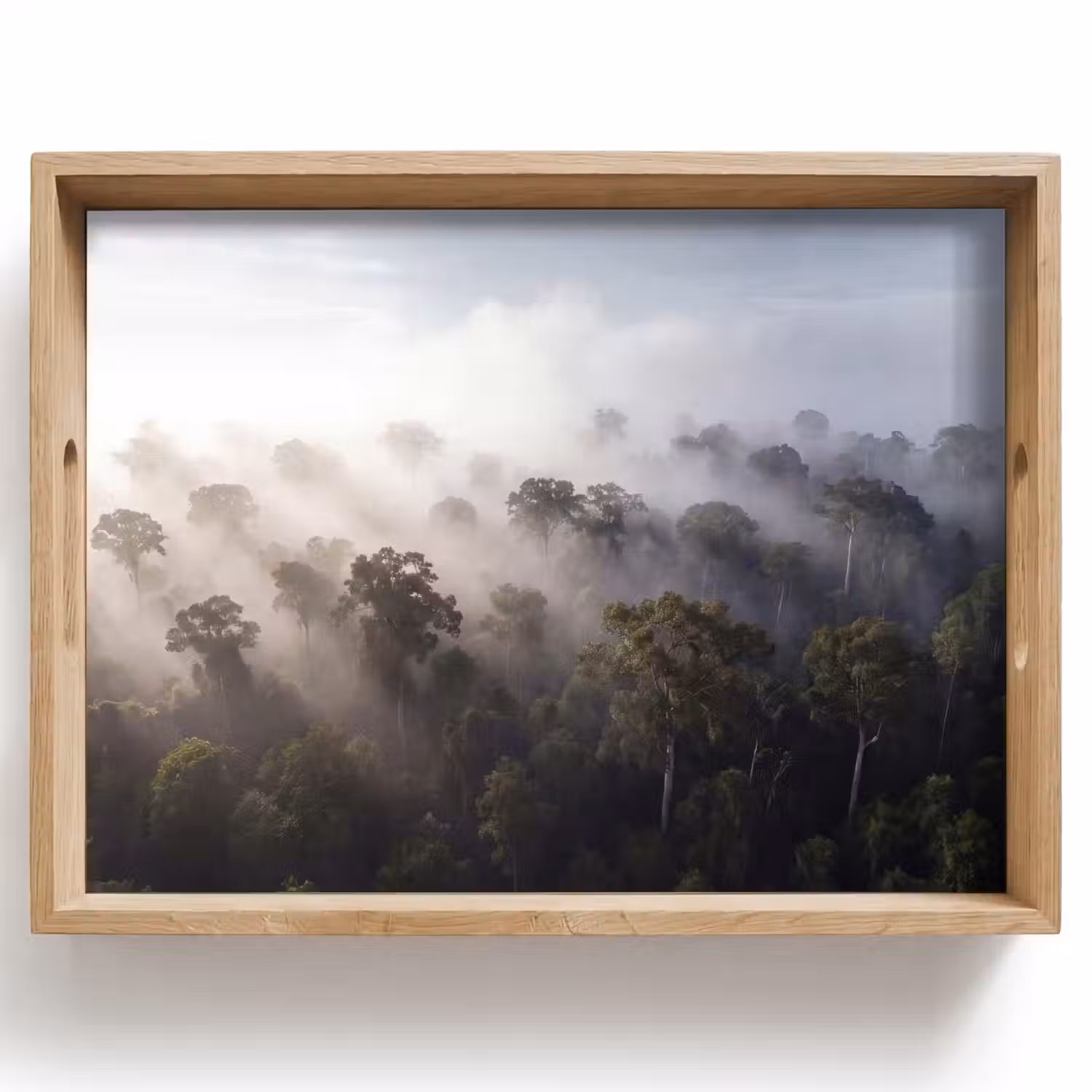 Bos - Mist - Natuur - Groen Dienblad Rechthoek middel -z3d_shopping