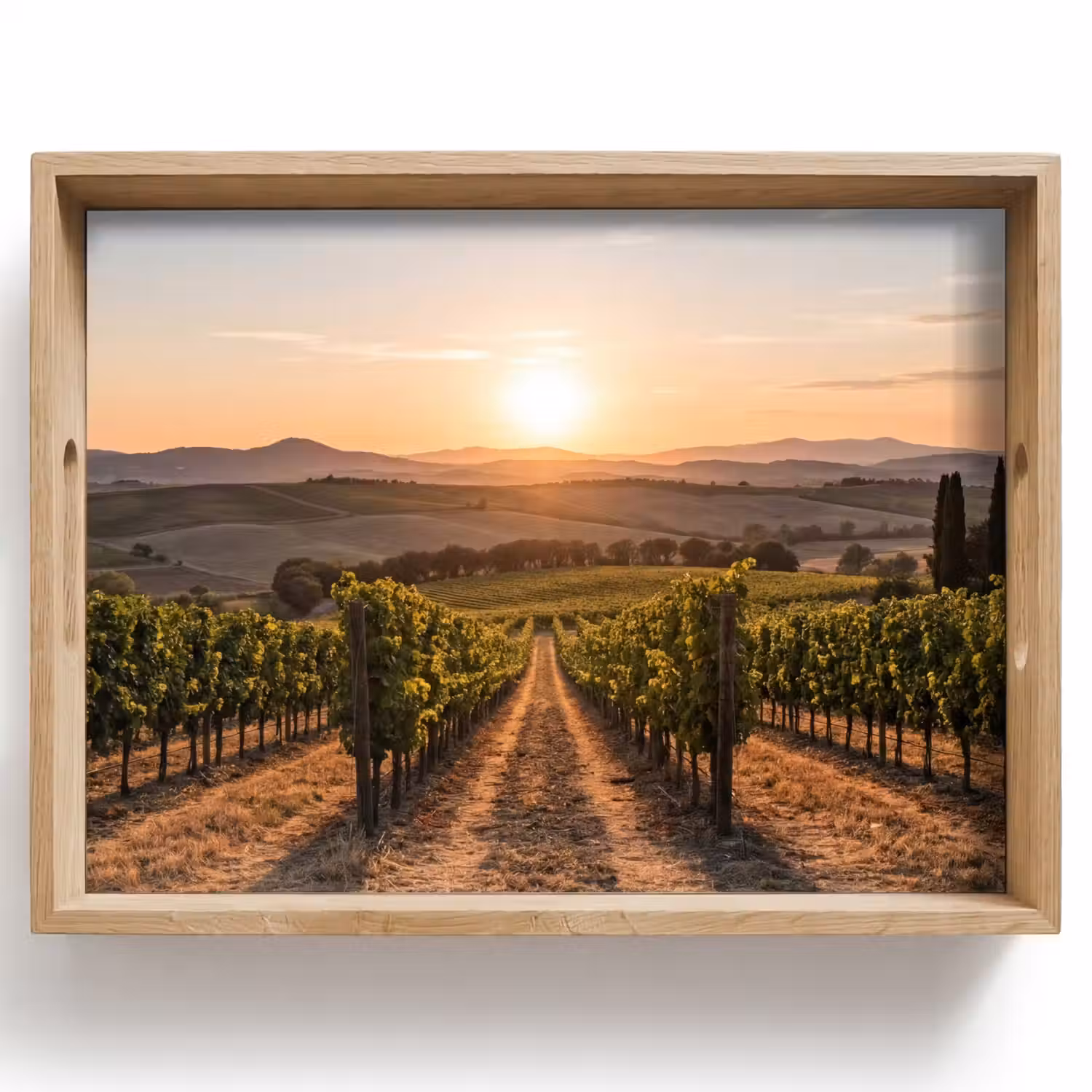Wijngaard - Zonsondergang - Landschap Dienblad Rechthoek middel -z3d_shopping