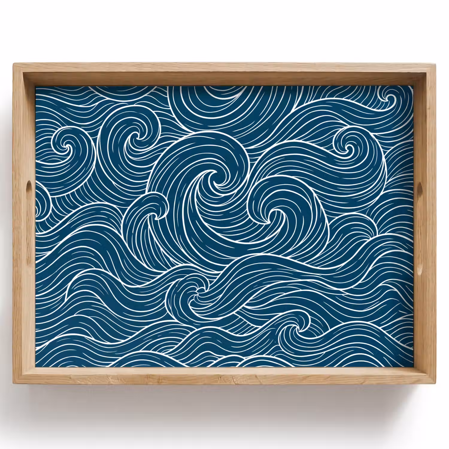 Golven - Spiraal - Water - Abstract - Blauw Dienblad Rechthoek middel -z3d_shopping