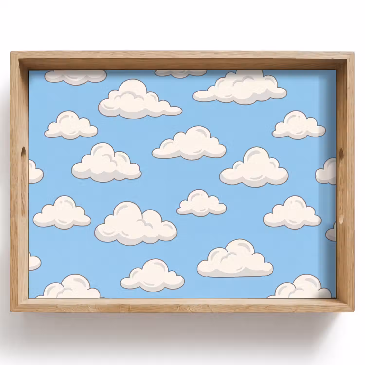 Wolk - Cartoon - Lucht - Blauw - Wit Dienblad Rechthoek middel -z3d_shopping