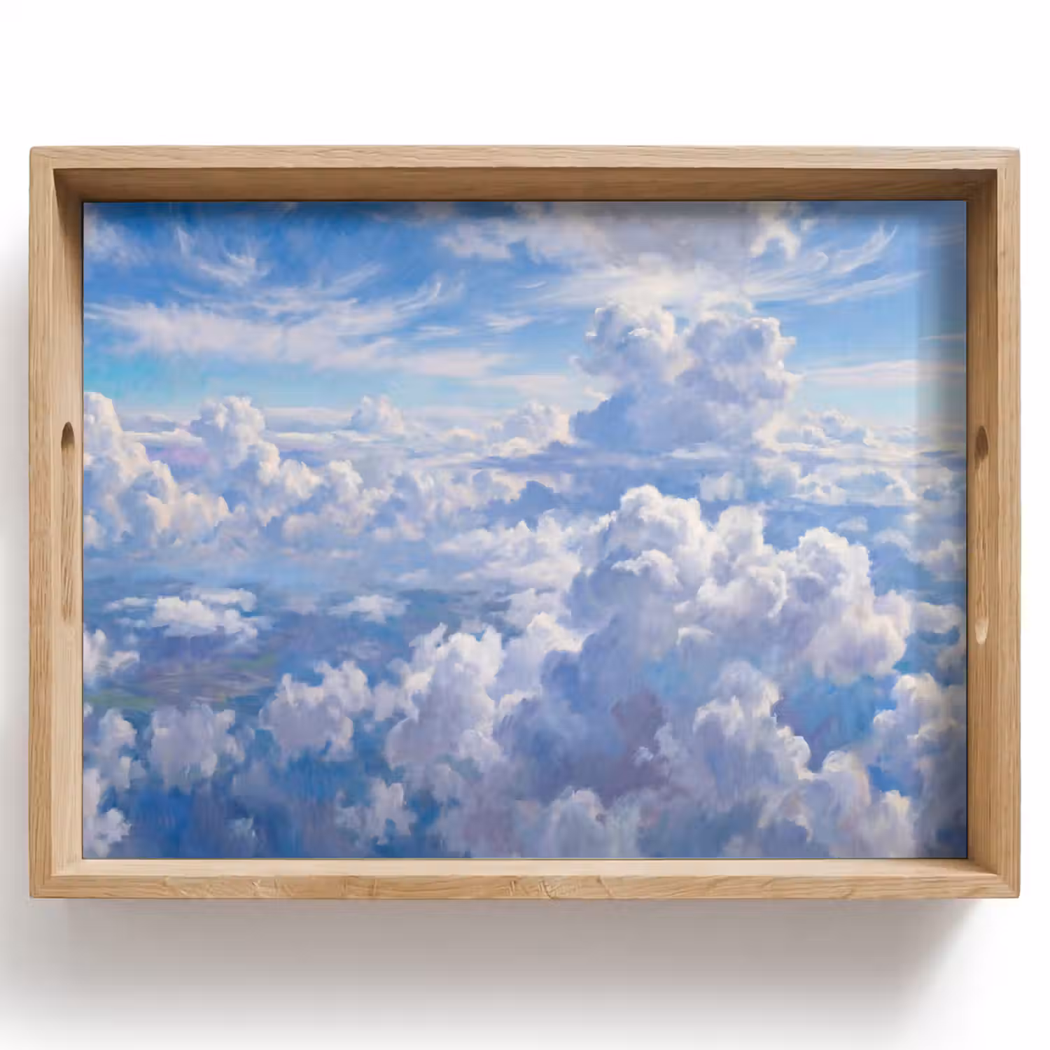 Wolken - Lucht - Natuur - Abstract - Blauw Dienblad Rechthoek middel -z3d_shopping