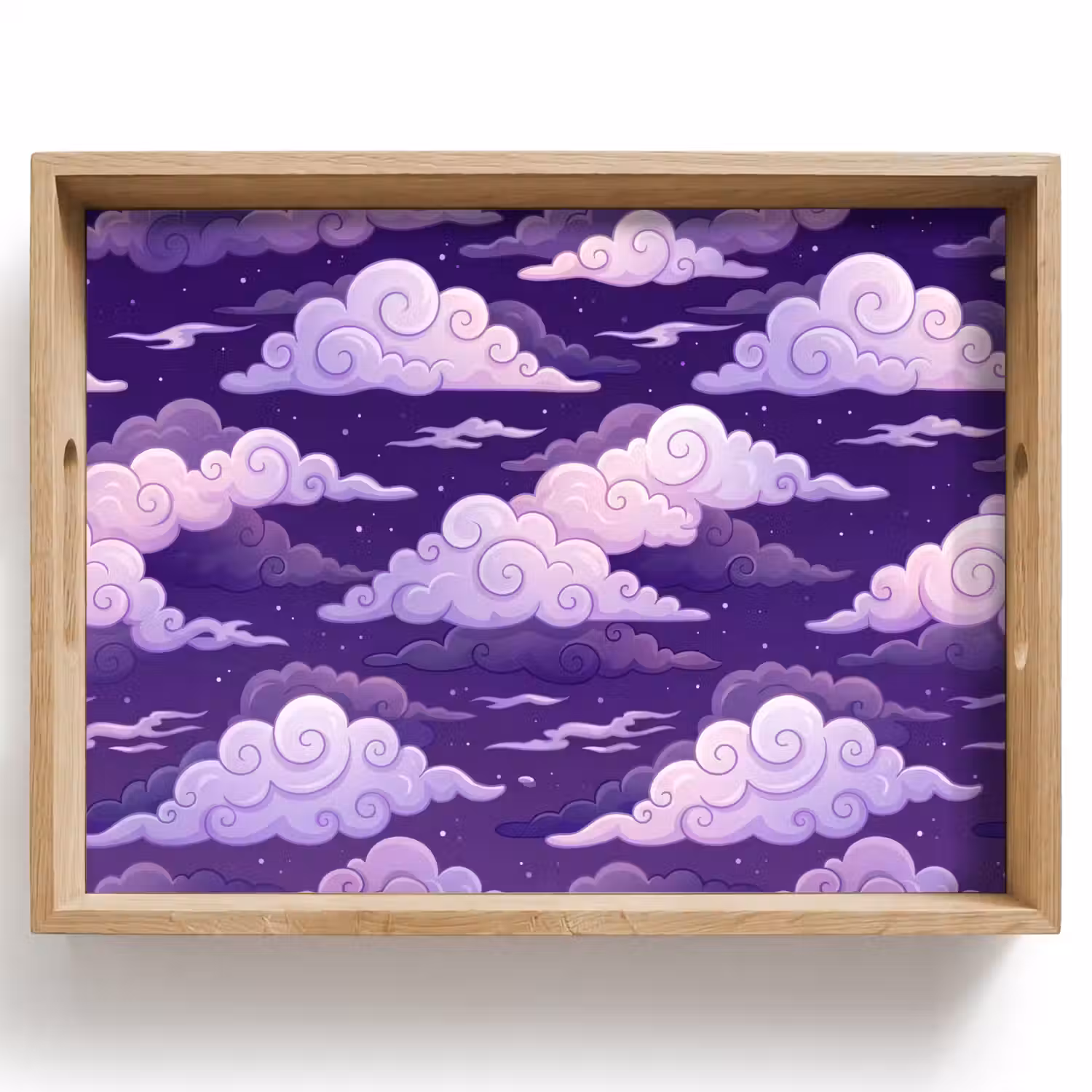Wolken - Nacht - Natuur - Abstract - Paars Dienblad Rechthoek middel -z3d_shopping