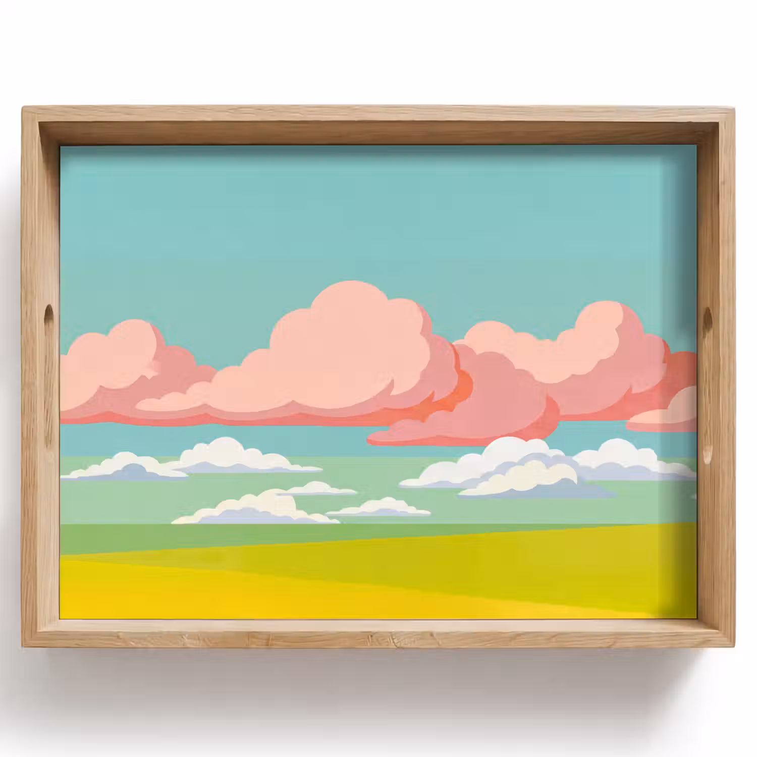 Wolken - Roze - Natuur - Modern - Pastel Dienblad Rechthoek middel -z3d_shopping