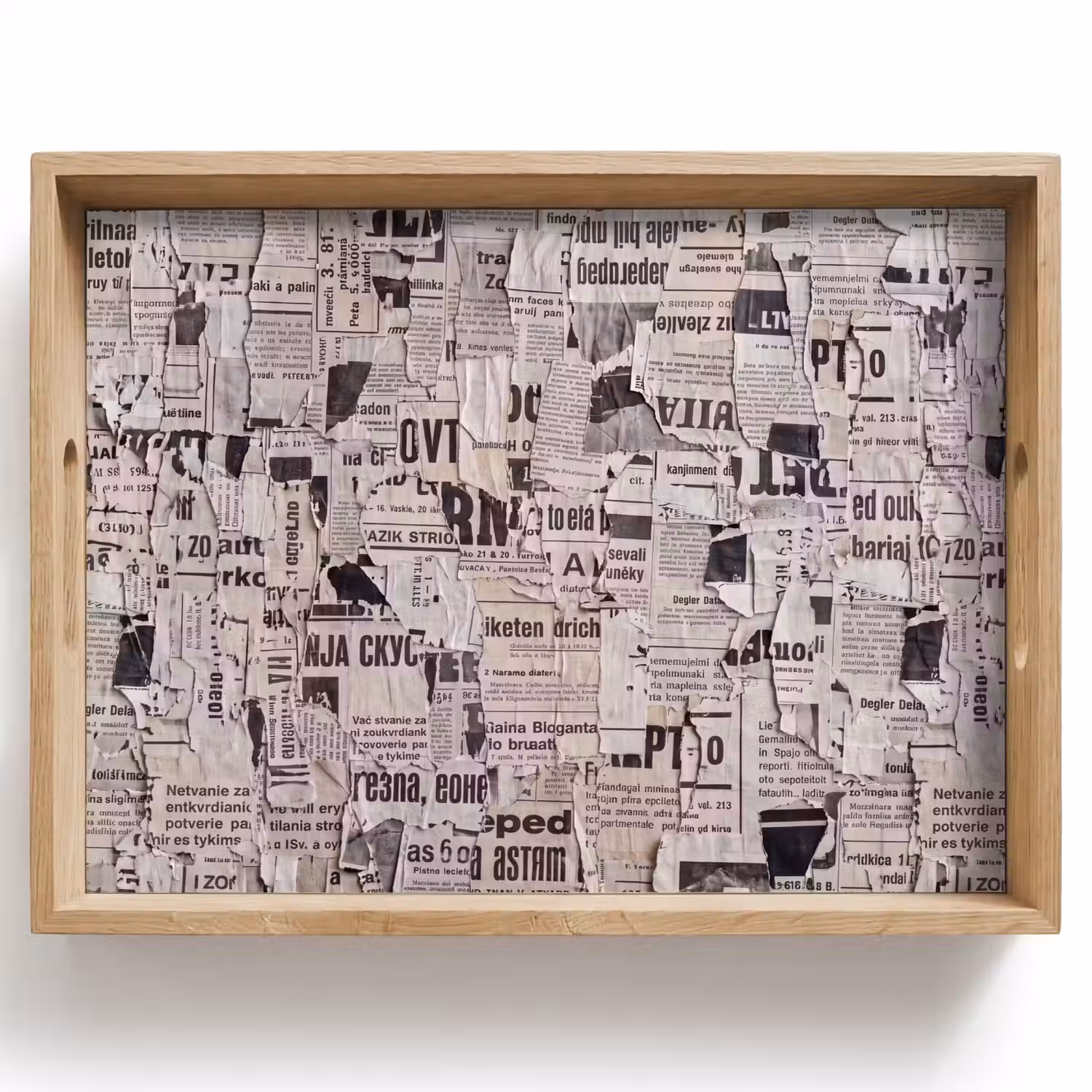 Krant - Gescheurd - Textuur - Abstract - Zwart-wit Dienblad Rechthoek middel -z3d_shopping