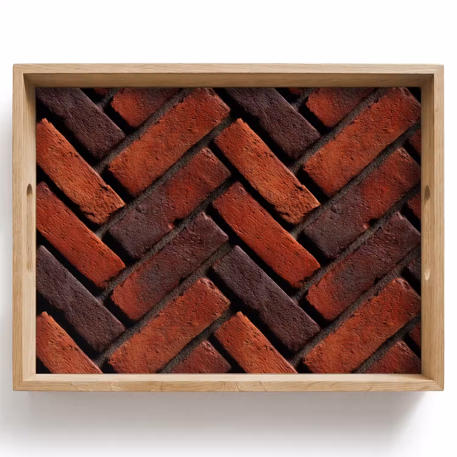 Bakstenen - Visgraat - Structuur - Roodbruin Dienblad Rechthoek middel 911 -z3d_shopping