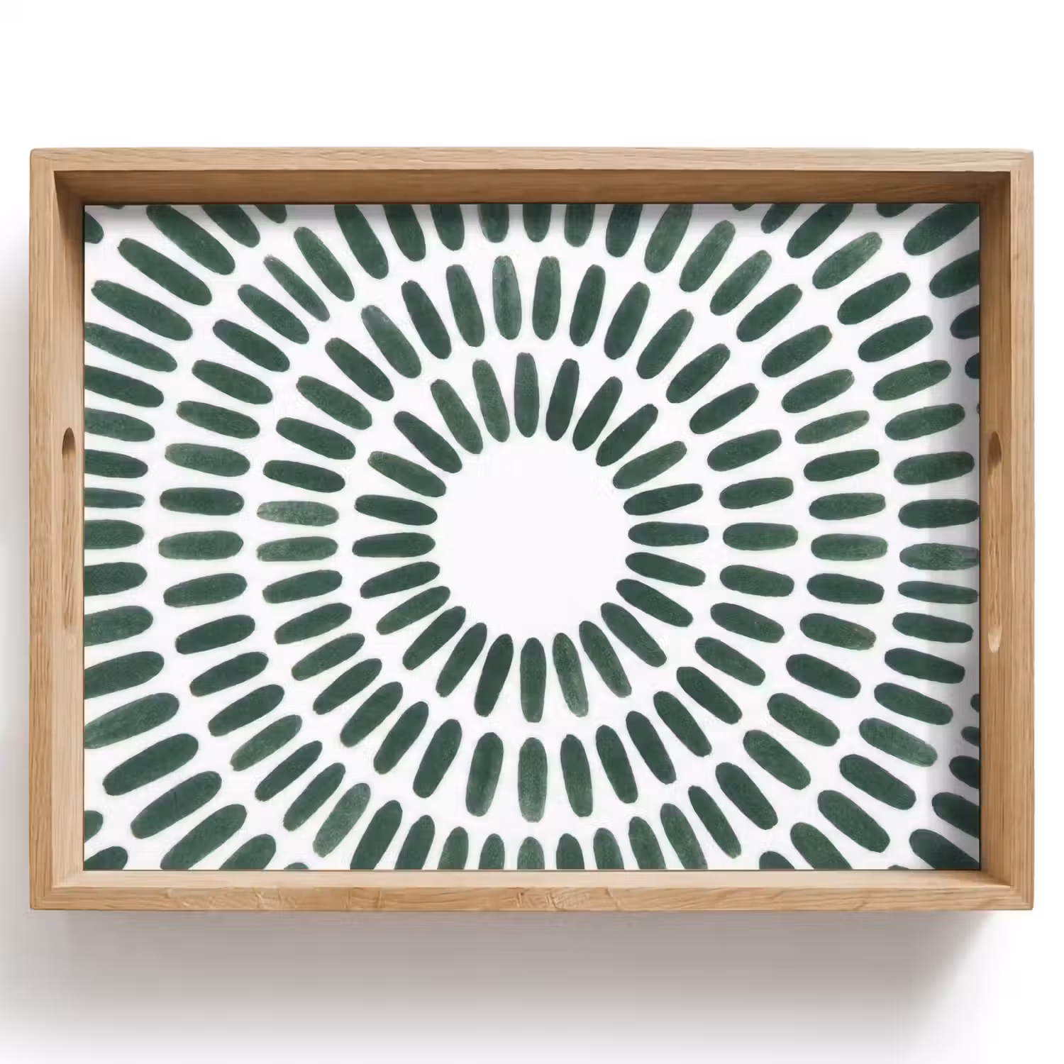 Abstract - Cirkel - Patroon - Modern - Groen Dienblad Rechthoek middel -z3d_shopping