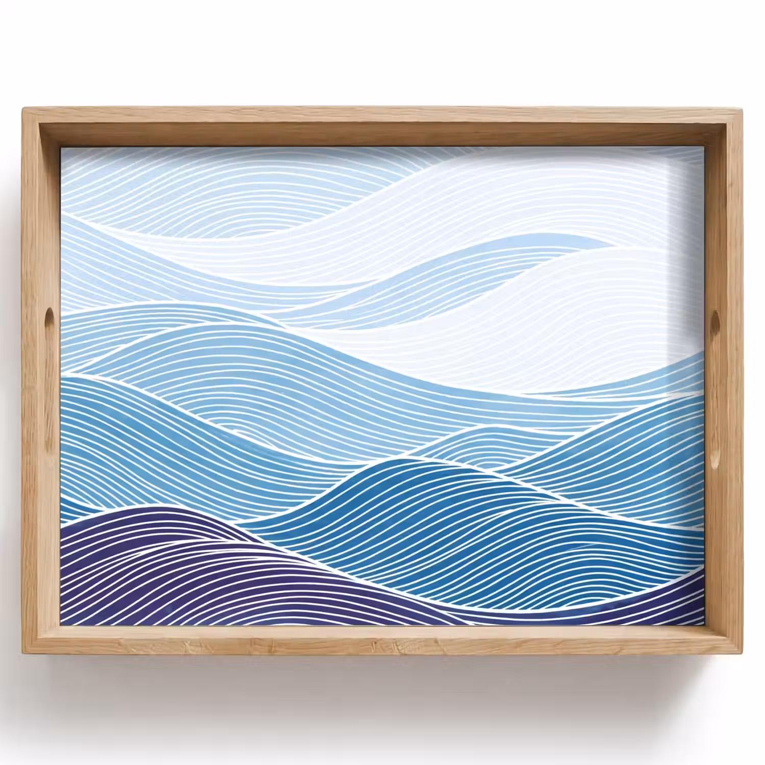 Abstract - Golven - Patroon - Blauw - Modern Dienblad Rechthoek middel -z3d_shopping