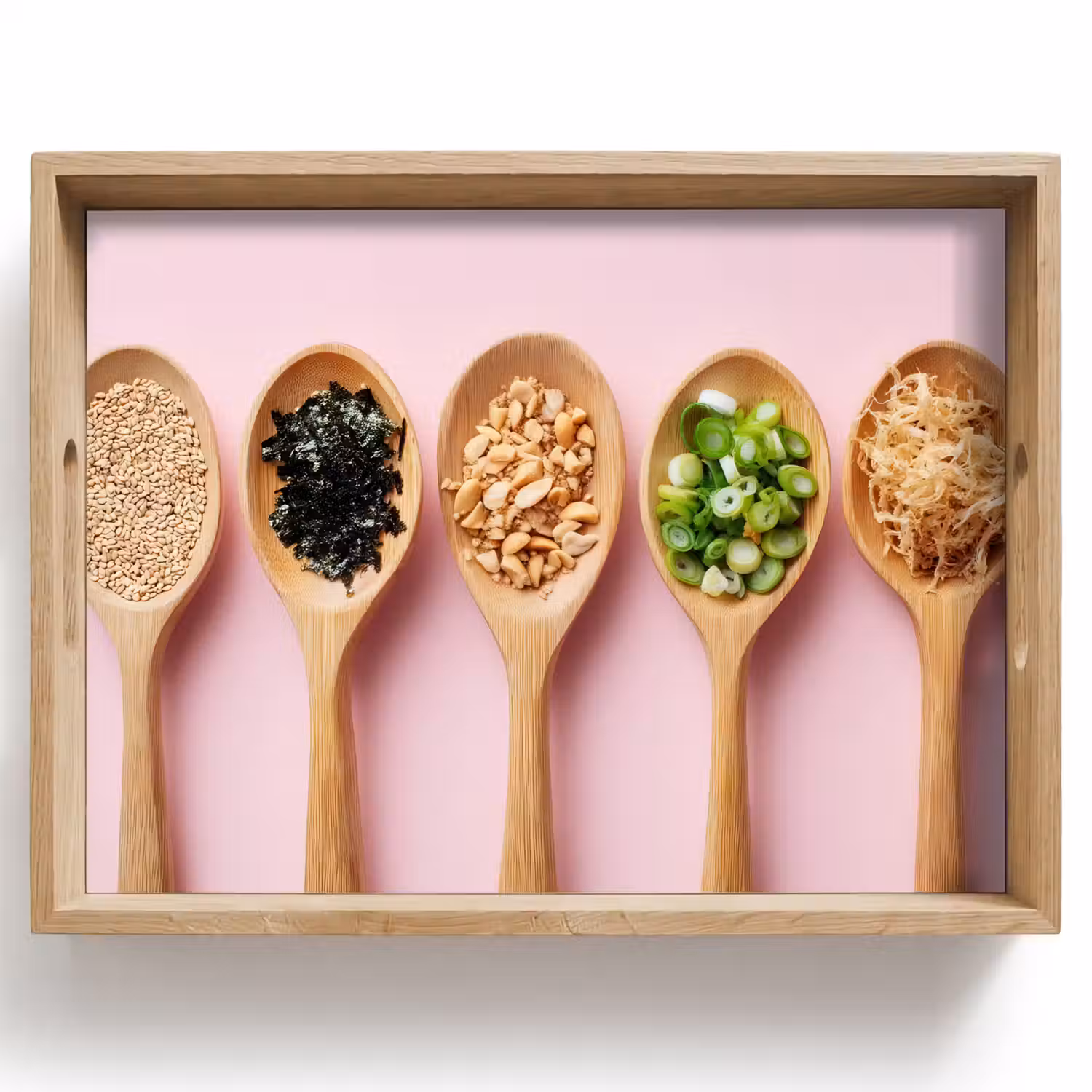 Ingrediënten - Lepels - Hout - Roze Dienblad Rechthoek middel -z3d_shopping