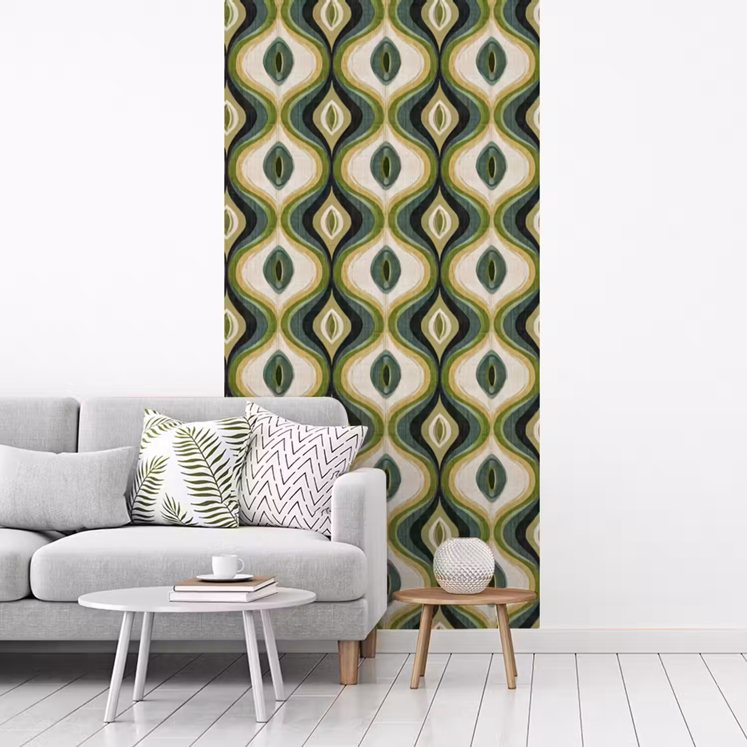 Abstract - Ritmisch - Groen fotobehang vinyl groot 64 -woonkamer
