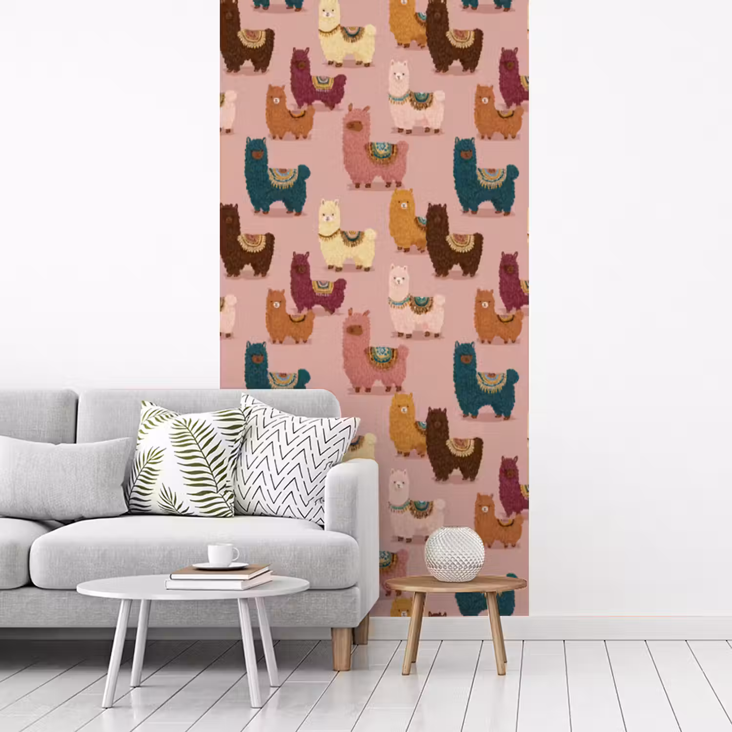 Alpaca's - Patroon - Kleurrijk fotobehang vinyl groot 64 -woonkamer