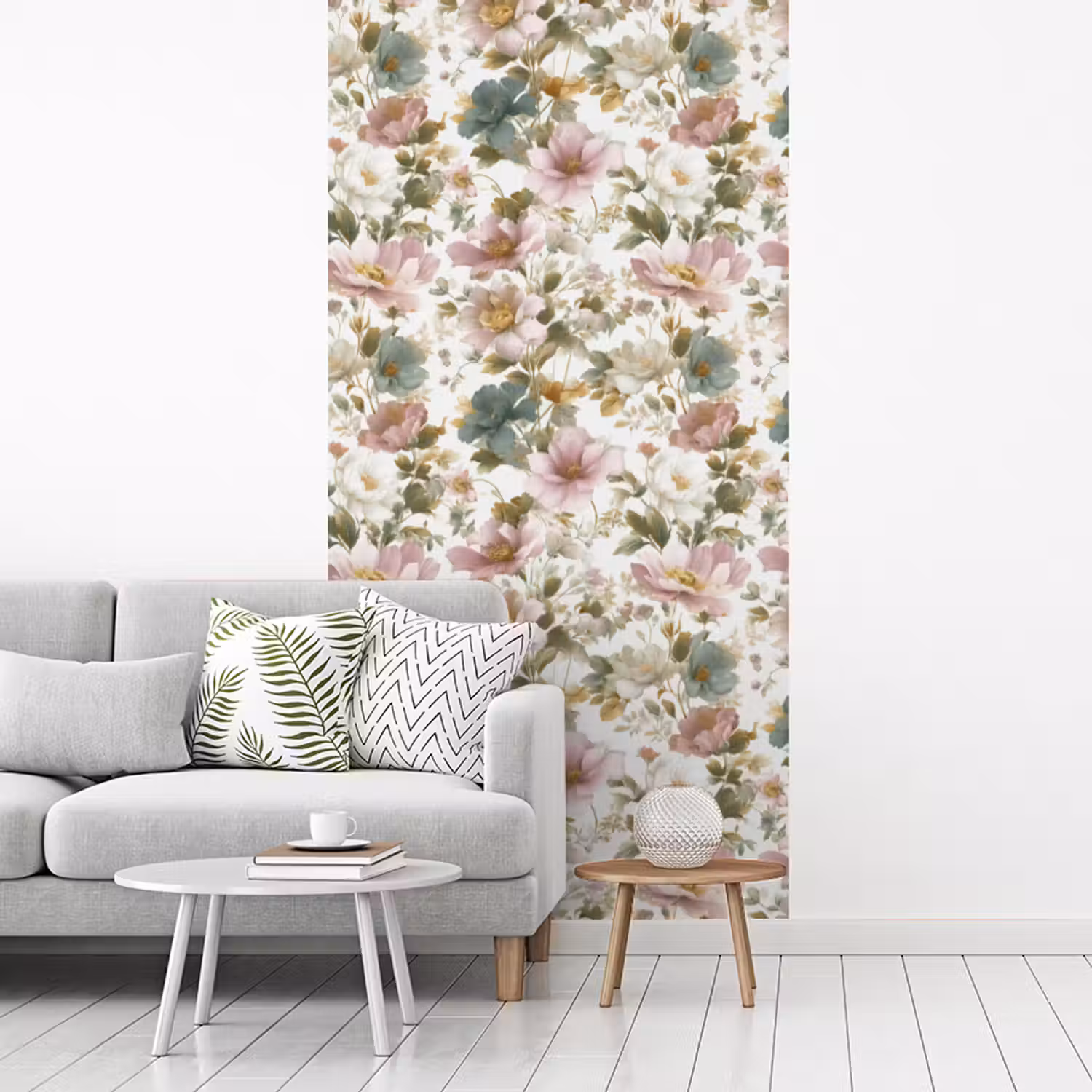 Bloemen - Patroon - Pastel fotobehang vinyl groot 64 -woonkamer