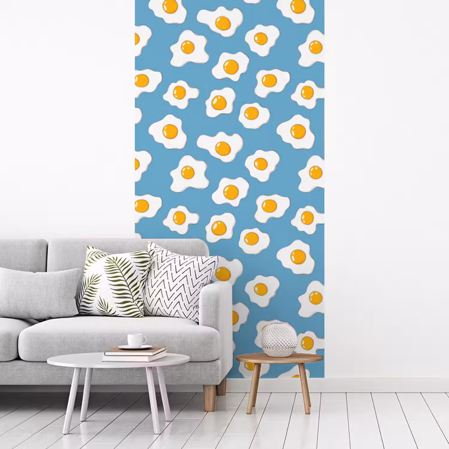 Eieren - Dooiers - Blauw fotobehang vinyl groot 64 -woonkamer