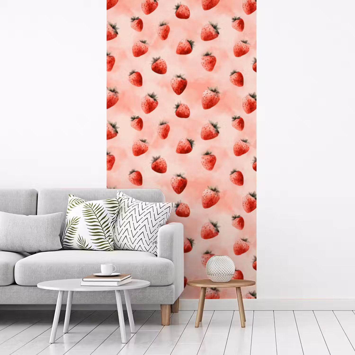 Aardbei - Patroon - Roze fotobehang vinyl groot 64 -woonkamer