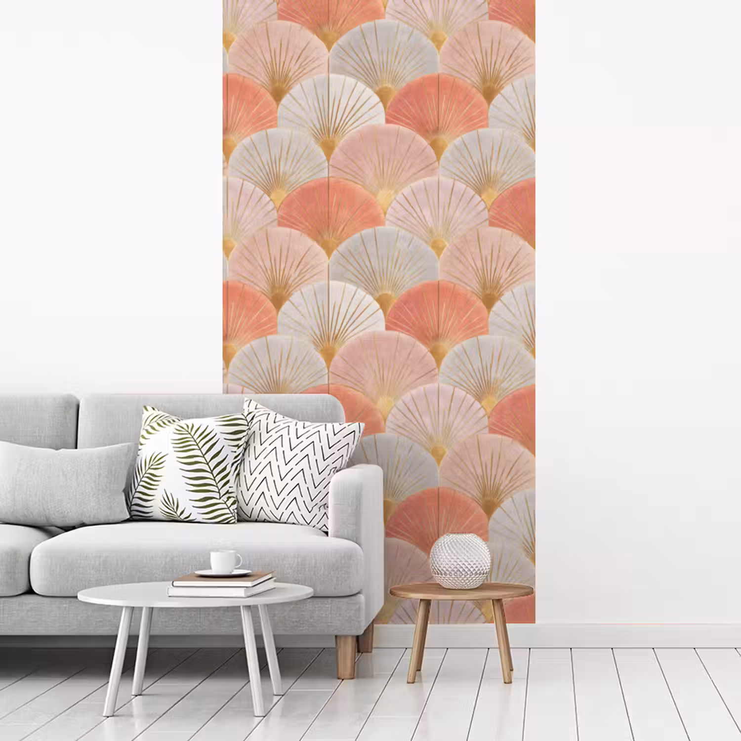 Waaiers - Goud - Roze fotobehang vinyl groot 64 -woonkamer
