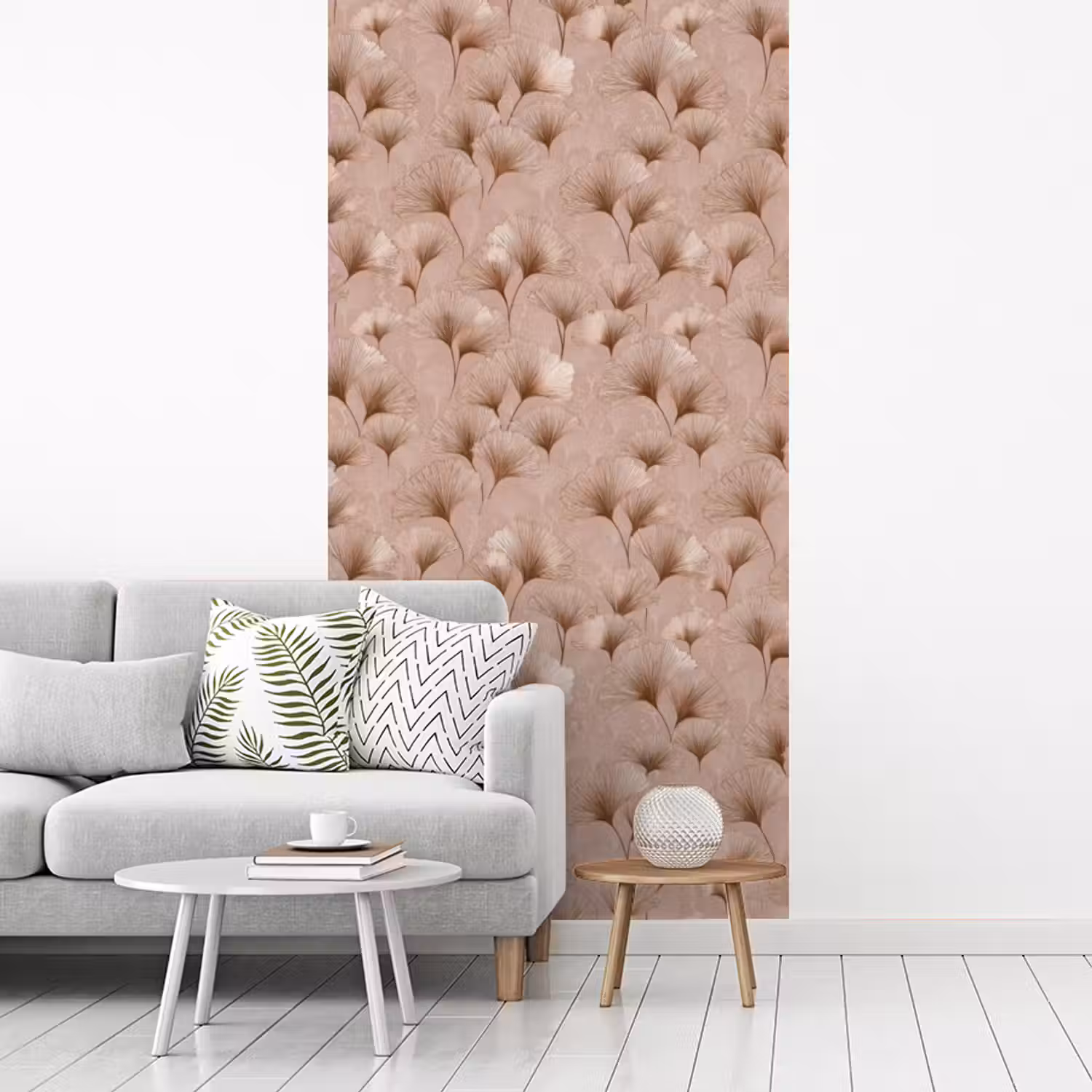 Ginkgo - Patroon - Roze fotobehang vinyl groot 64 -woonkamer