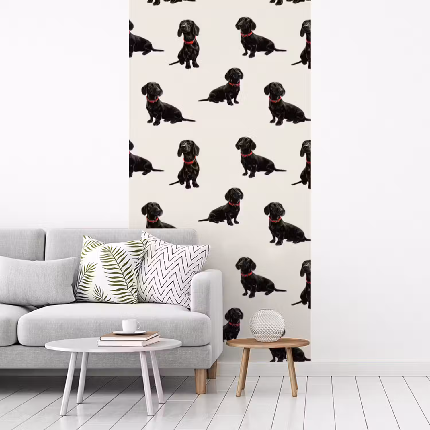 Hond - Patroon - Zwart fotobehang vinyl groot 64 -woonkamer