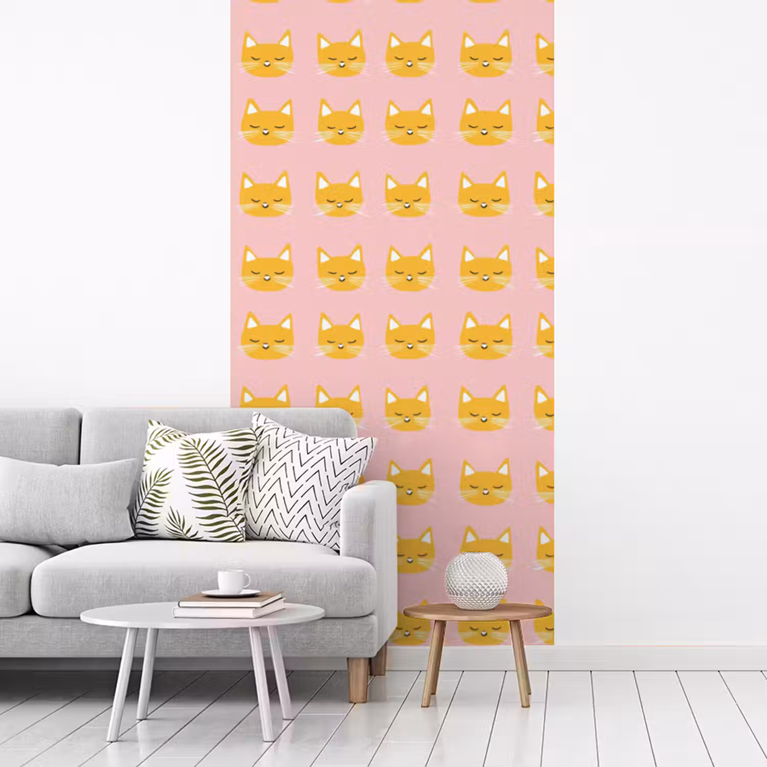 Katten - Patroon - Roze fotobehang vinyl groot 64 -woonkamer