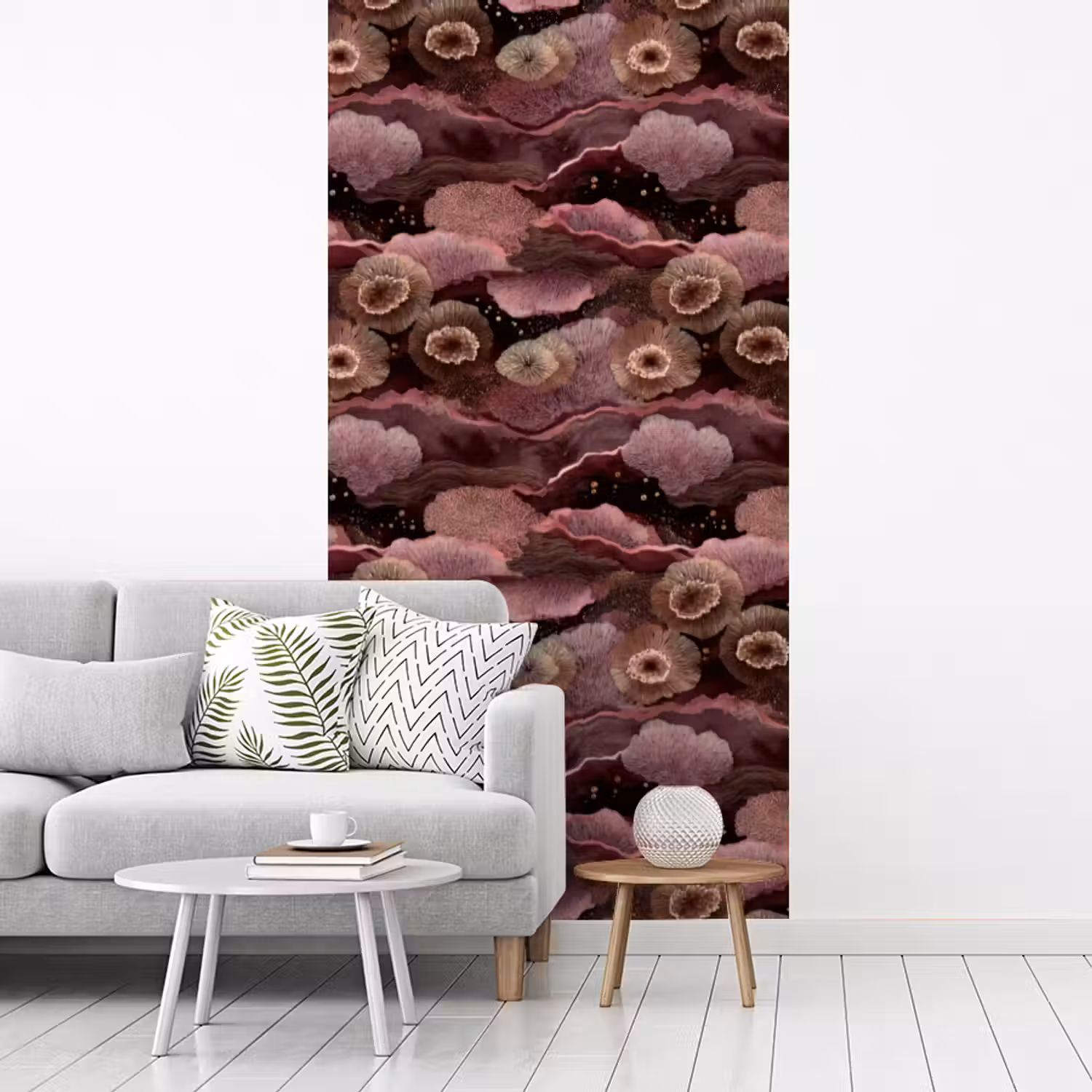 Koraal - Organisch - Roze fotobehang vinyl groot 64 -woonkamer