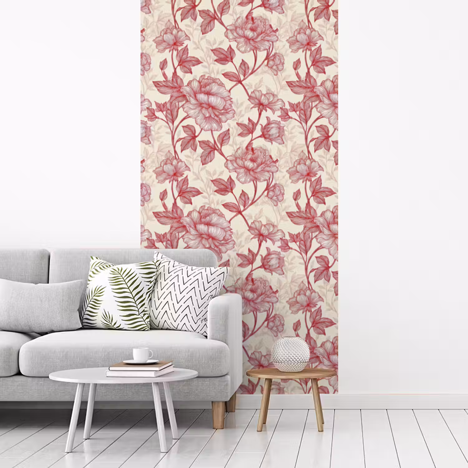 Pioenrozen - Modern - Rood fotobehang vinyl groot 64 -woonkamer