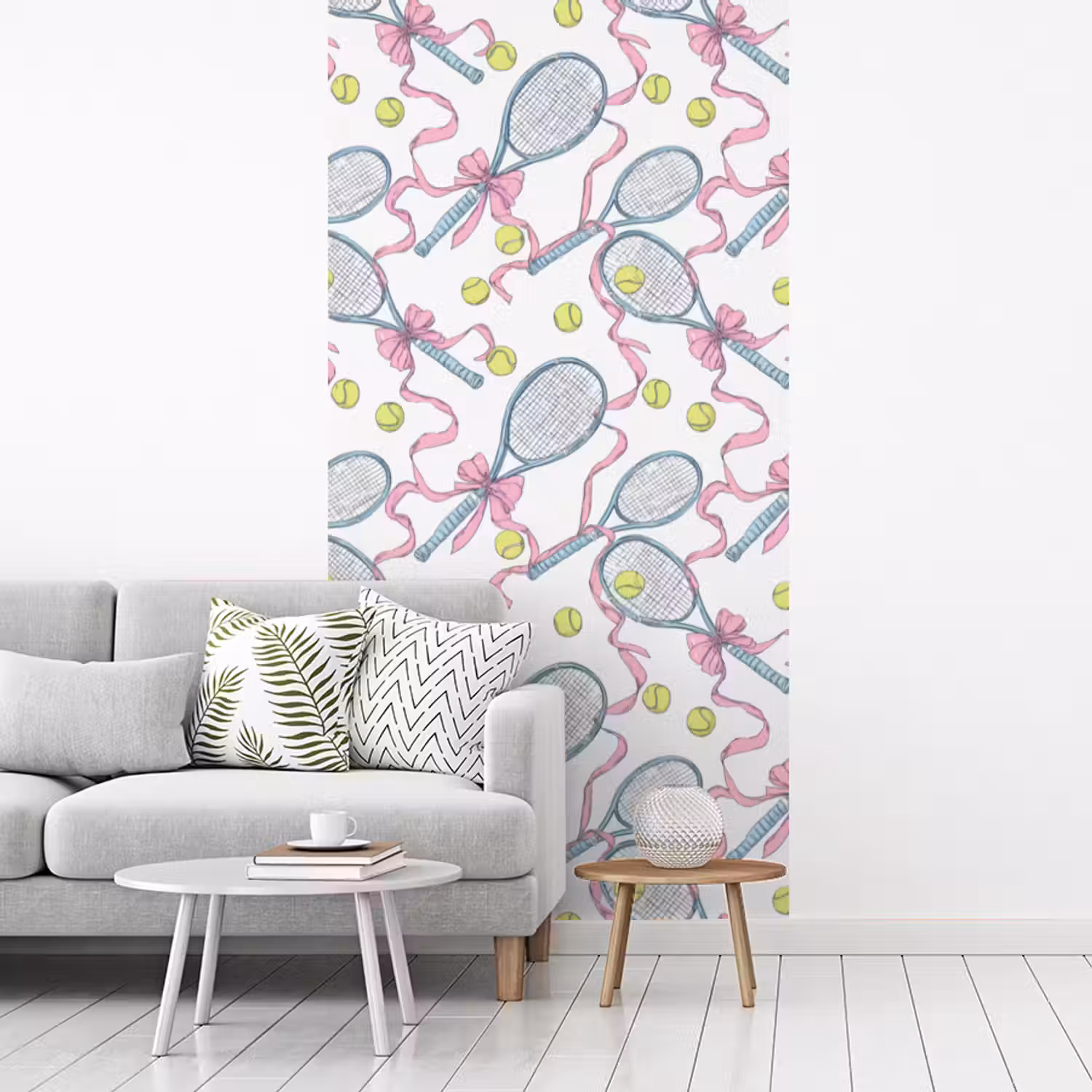Tennis - Strikken - Kleurrijk fotobehang vinyl groot 64 -woonkamer