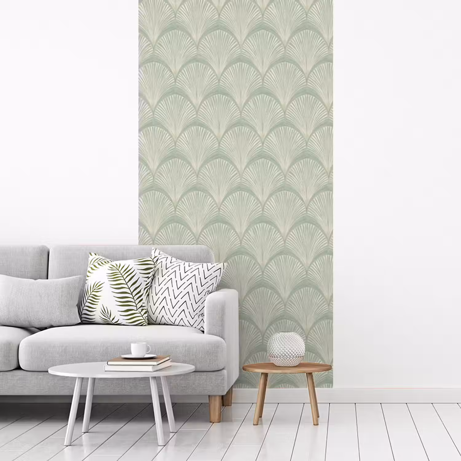 Waaiers - Patroon - Groen fotobehang vinyl groot 64 -woonkamer