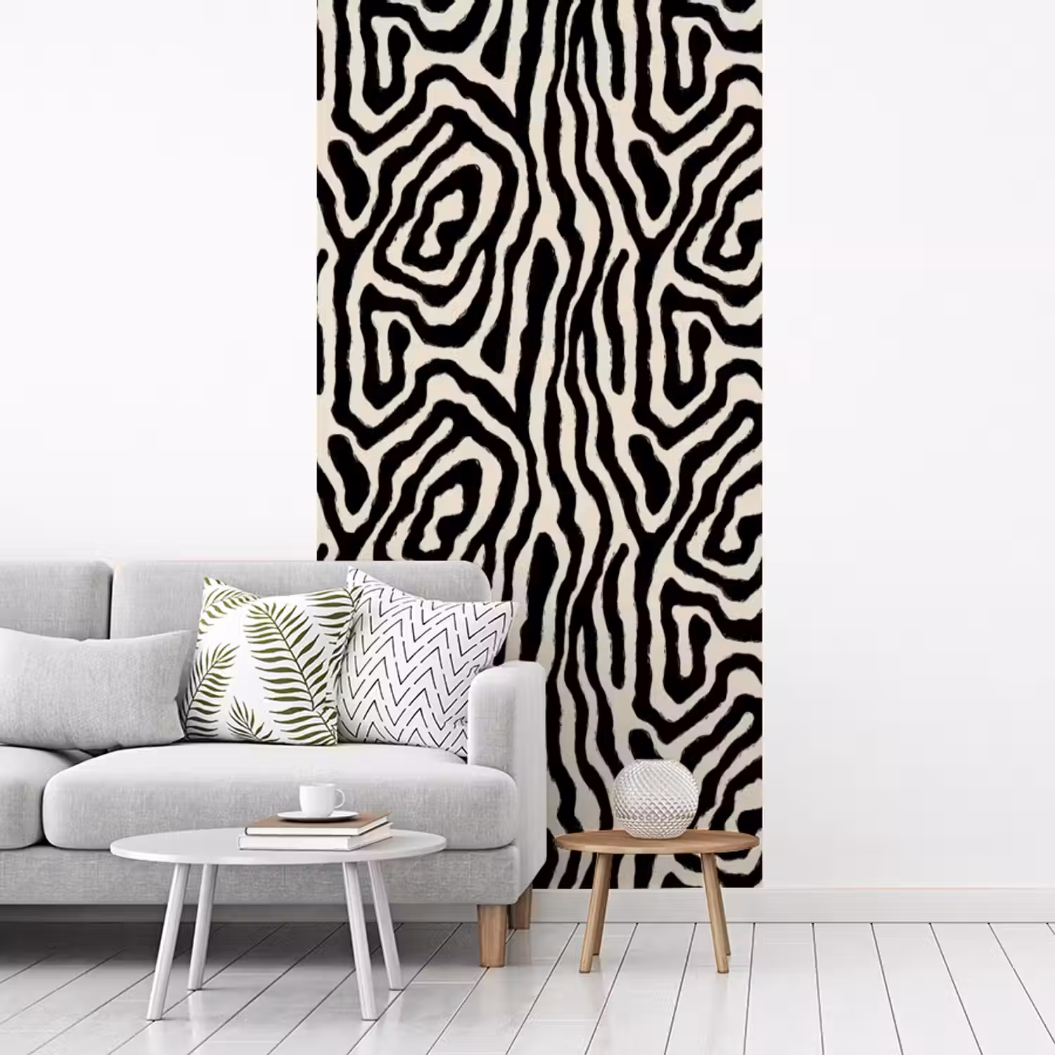 Zebra - Abstract - Zwart fotobehang vinyl groot 64 -woonkamer