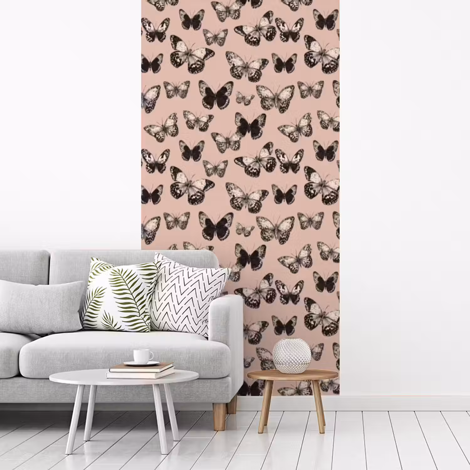 Tijdloos - Vlinders - Perzik fotobehang vinyl groot 64 -woonkamer