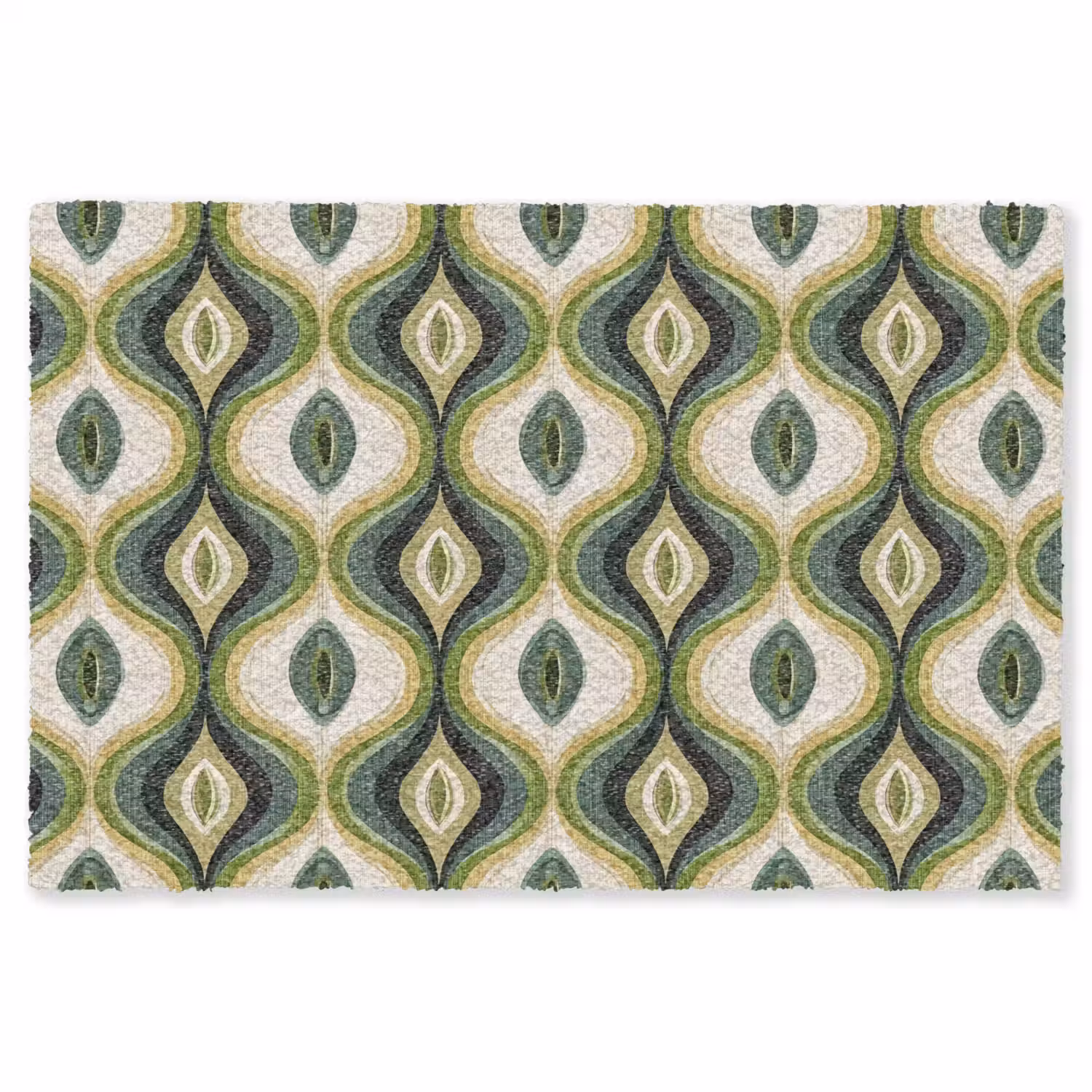 Abstract - Ritmisch - Groen Vloerkleed Rechthoek klein 1091 -3d