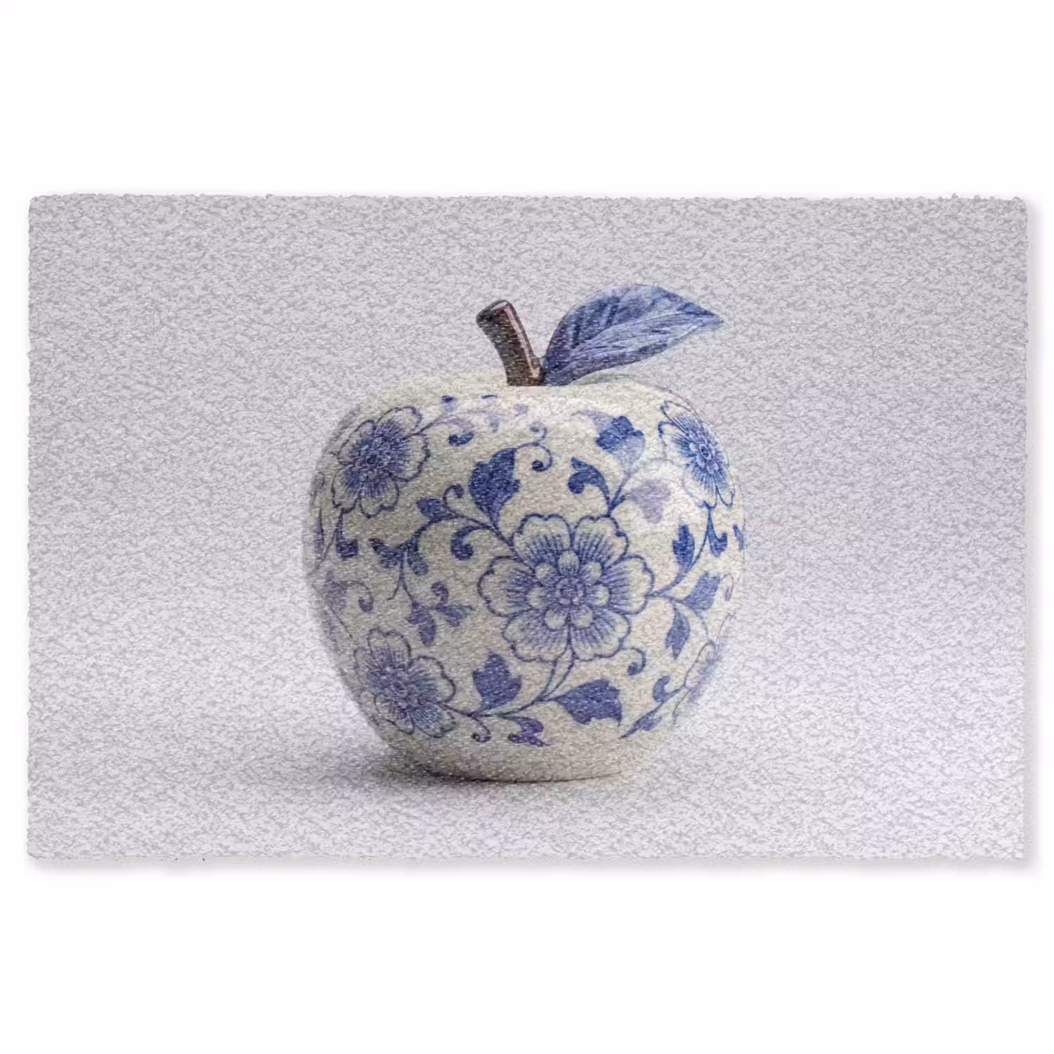 Appel - Blauw - Klassiek Vloerkleed Rechthoek klein -3d