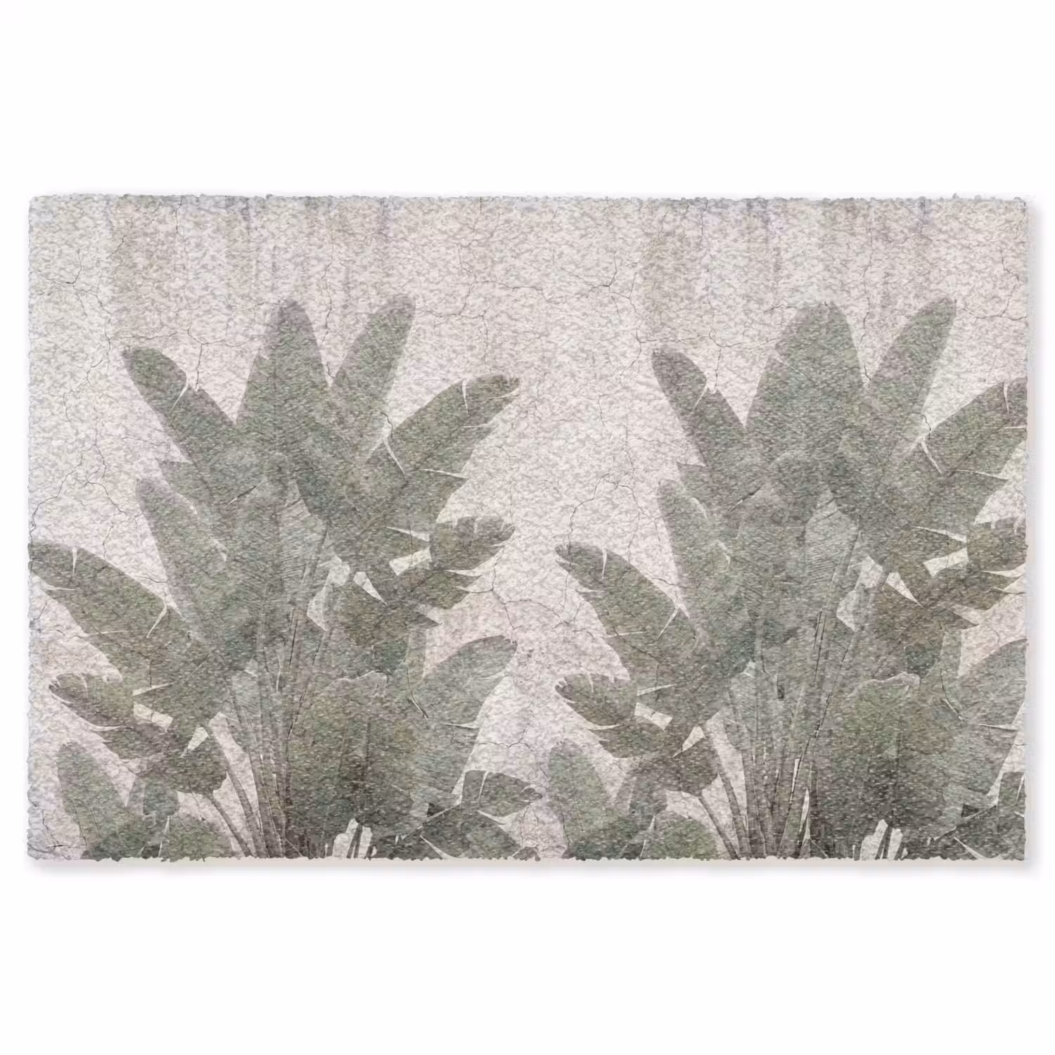 Bananenbladeren - Beton - Groen Vloerkleed Rechthoek klein -3d