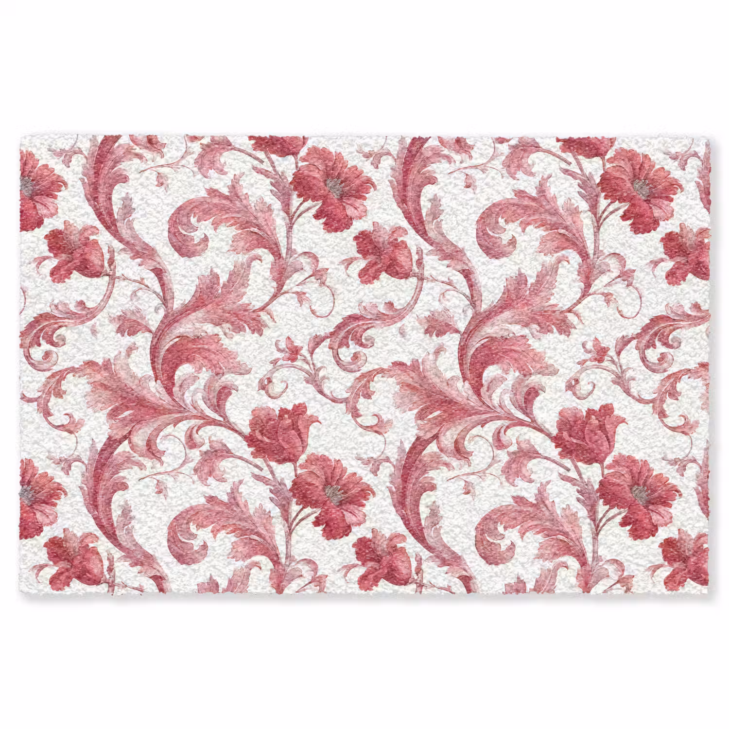 Barok - Patroon - Rood Vloerkleed Rechthoek klein 1091 -3d